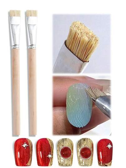 10/5/3/2/1pcs Textured Nail Brush - Short Head Stiff Bristle Brush, Suitable For Nail Art Design, Creating 3D Line Patterns, And Cleaning Gel Brushes Used In Nail Salons. DIY Nail Art Supplies And Tools.