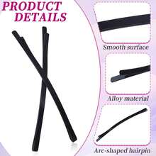 1/12 piezas Pinzas de metal negro extra grandes, Horquillas, Accesorios para el cabello, Adecuados para moños de cabello grueso y largo, Garras casuales, Pinzas para el cabello, Horquillas, Útiles escolares, Festival, Fiesta - Negro - Ver 3