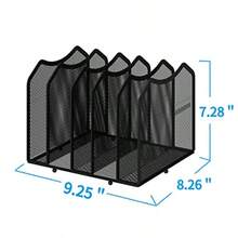 Simple Trending Organizador de archivos de computadora de malla estantería de 5 secciones para computadora oficina en casa color negro - negro - Ver 8