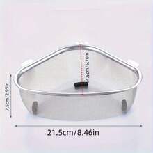 1pc Stainless Steel Triangle Strainer Basket, No-Drill Fit For Sink Corner, Fine Mesh To Catch Food Waste, Rust-Resistant And Durable, Suitable For Vegetable Washing And Filtering, Essential For Home Kitchen, Practical And Thoughtful Gift For Housewarming - Silver - View 5