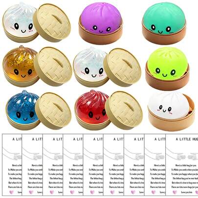 2/4/5/6Sets Glitter Dumpling, Glitter Dumpling Squishies Toy, Dumplings Squishy Stress Ball, Funny Bun Stress Relief Fidgets Toys, Slow Rise Decompression Dough Soft Squeeze Toy,Mystery Set Carnival Prizes(Random)