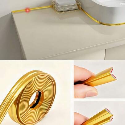 1pc 3 Metersx2cm Self-Adhesive PVC Decorative Lines ,Self-Adhesive Caulk Strip,PVC Self-Adhesive Wall Decoration Strip Wall Press Edge Seam Sticker Door And Window Furniture Seam Covering Strip Anti-Collision Self-Adhesive Decorative Wallpaper Edge Strip Picture Frame-For Wall Edging, Door & Window Seams, Furniture Finishing, And Anti-Collision Protection