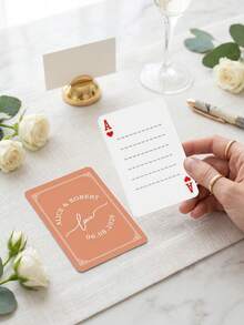 Bộ bài cưới cá nhân hóa và sổ lưu niệm thay thế, bài poker khắc tên riêng, quà tặng cưới tối giản, thiết kế chữ cái đầu. - Nhiều màu - Xem 39
