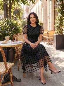 SHEIN Lady Váy midi cho nữ, trang phục công sở thường ngày cho nữ, trang phục công sở cho nữ, trang phục đi chơi cho nữ, trang phục sân bay cho nữ, trang phục du lịch, trang phục sân bay, trang phục trở lại trường, trang phục hòa nhạc đồng quê, trang phục đêm hẹn hò cho nữ - màu đen - Xem 7