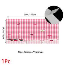 1pc Strawberry Pattern Printed Tablecloth, Kitchen Small Curtain, Cabinet Curtain With Curtain Holes, Easy To Hang, 100% Polyester, Rectangular, Woven, Machine Washable, Kitchen Decor And Accessories, Suitable For Kitchen Cabinet And Home Decoration - Multicolor - View 13