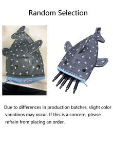 Durable Canvas Shark Shaped Pencil Case, With Cute Star Pattern, Fashionable Zipper Stationery Bag, Suitable For Teenagers And Office Use, Stationery Storage Bag, Shark Shaped Bag, Denim Style - Multicolor - View 8