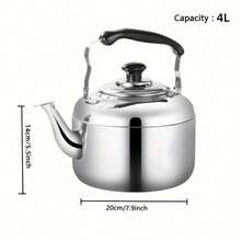 Ấm đun nước bằng thép không gỉ dung tích lớn 4L/5L, chất liệu 201 không nhiễm từ, phù hợp với bếp từ và bếp ga, sử dụng trong gia đình và thương mại. - Xem 7