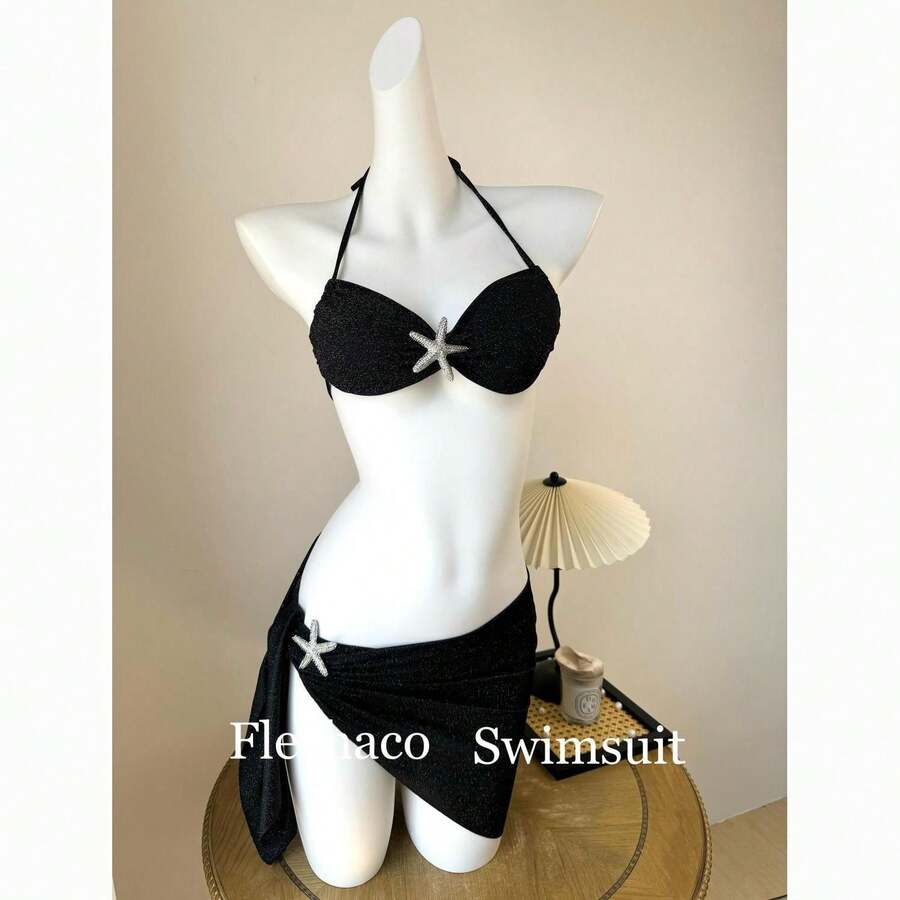 Swim Gear Sets - Black Three Piece Suit - View 1