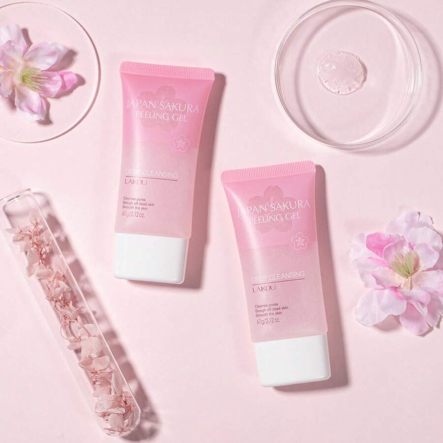 Gel làm sạch sâu, tẩy tế bào chết nhẹ nhàng chiết xuất hoa anh đào 60g, làm mịn da thô ráp, thích hợp để tẩy tế bào chết. - Nhiều màu - Xem 1