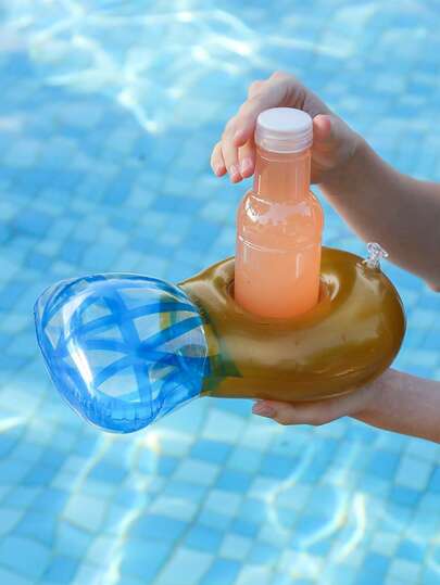 1pc Inflatable Drink Holder, 5 Styles Optional Floating Cup Holder (Swan/Unicorn/Penguin/Mushroom/Champagne), Pool Party Beverage Float