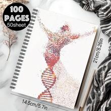 1本复古人体血管解剖螺旋笔记本 - 100页，彩色编码DNA双螺旋设计，耐用螺旋装订，是医学生、护士、医生和解剖学学生的完美礼物，也适合考试准备、科学美学、坚固装订、学习计划和医疗保健专业人士使用。 - D - 查看 3