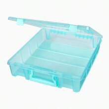 Super Satchel Compartment Box Clear Craft Organizer Storage Case - Aqua Pack Of 1 - Aqua - View 2