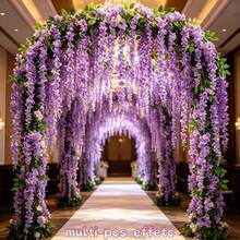 Outdoor Artificial Flowers, Artificial Wisteria - Realistic Hanging Vines, Flowers, Multi-Petal Plastic Wisteria Garland, Suitable For Holiday Decoration, Flower Vine Decoration, Home Decor, Outdoor Garden Decoration, Room Decoration, Home Decoration - Multicolor - View 4