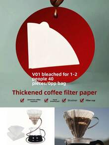 50 peças/100 peças Papel de Filtro de Café Cônico V01, Papel de Filtro de Café em Forma de V, Papel de Filtro de Café Pour-Over V02, Papel de Filtro de Café e Chá, Adequado para Xícaras de Filtro Cônico e Cafeteiras de Gotejamento, Adequado para Cafeteiras Pour-Over e de Gotejamento, 1-2 Xícaras, 2-4 Xícaras (Branco, Marrom) - Multicolorido - Visão 6