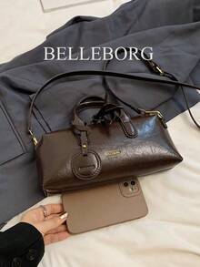 BELLEBORG 優雅百搭復古紋理女款手提包 - 咖啡 - 查看 10
