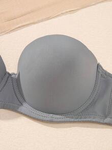 2pcs Women's Sexy Solid Color Strapless Push-Up Bra - Multicolor - View 8