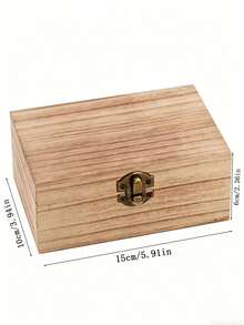 Personalized Wooden Storage Box With Hinged Lid, Customized Text Keepsake Box, Pine Wood Organizer Box Suitable For Jewelry, Photos, Souvenirs, Wedding Birthday Gift Box - Multicolor - View 8