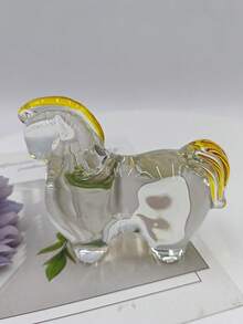 1件彩色唐马摆件，水晶玻璃工艺装饰品，适用于客厅和办公室，乔迁新居和新店开业礼品 - A - 查看 14