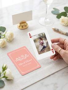 Bộ bài cưới cá nhân hóa và sổ lưu niệm thay thế, bài poker khắc tên riêng, quà tặng cưới tối giản, thiết kế chữ cái đầu. - Nhiều màu - Xem 21