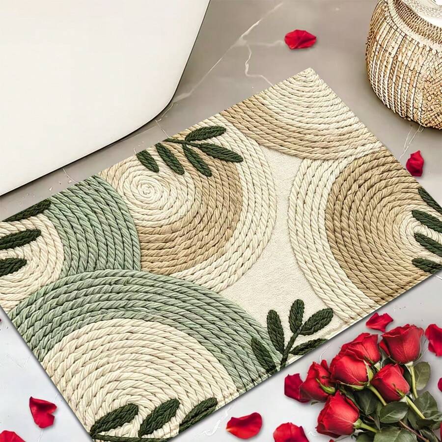 1 buah Keset Kamar Mandi Mikrofiber Bermotif Tenun 2D, Keset Kamar Mandi Super Lembut Anti Selip, Keset Pintu, Keset Mandi Penyerap, Dapat Dicuci dengan Mesin, Berbulu Pendek, Lapisan Belakang TPR, Kain Rajut, Cocok untuk Kamar Mandi, Kamar Tidur, Dapur, Pintu Masuk, Penggunaan Dalam dan Luar Ruangan, Dekorasi Rumah, Aksesoris dan Dekorasi Kamar Mandi, Hadiah Rumah Baru yang Sempurna - MultiWarna - View 1