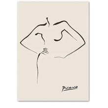 1 Pc Optional Framed Posters Wall Arts Retro Matisse Coral Picasso Boho Abstract Lines Girl Body For Living Room Decor - Vintage Matisse Coral - View 21