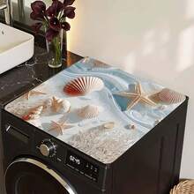 1pc Ocean Seashell Print Kitchen Cabinet Countertop Bowl Dish Drying Mat, Super Absorbent Hides Stains, Rubber Backed Multi-Purpose Dining & Kitchen Home Mat, Suitable For Coffee Maker Dish Rack Drying, Washing Machine, Espresso Machine - HL XYJ 311 - View 2