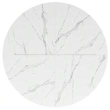 Round Dining Table (1 Piece) Kitchen Table Breakfast Table Metal Legs Marble Look Black And White - White - View 10