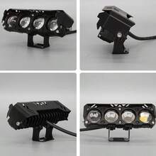 Automotive Work Light Motorcycle LED Dual-Color Mini Lens Headlight Driving Light Fog Light Motorcycle Front Headlight SUV UTV Spotlight, Car Lights, Auto Parts, Automotive Accessories - Black - View 9