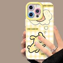Fundas para teléfono con diseño de gato naranja y personaje amarillo. Compatibles con , Apple, VIVO, OPPO, , Transsion, ,  y Honor. Fabricadas en silicona TPU, ofrecen protección contra golpes y caídas. - Blanco - Ver 4