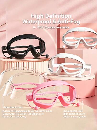 Unisex Adult Swimming Goggles, Large Frame Design, Wide Vision, High Quality Silicone Material, Anti-Leak & Anti-Fog, High Definition Clarity, Suitable For Swimming, Surfing, Outdoor Sports
