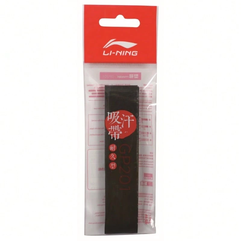 LI-NING GP201 Absorbent Overgrip, Durable Non-Slip Badminton Racket Grip ASJT051 - Black - View 1