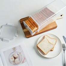 Bread Storage Container, Bread And Toast Storage Box, Bread Storage And Dispenser Sealed Jar, Refrigerator Food Storage Container And Freshness Preserving Box, Bread Food Container, Fruit Storage And Sealing Box - Transparent - View 3
