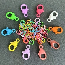 160pcs/Set Mixed Color Key Chain Supplies Kit, Including 150pcs Split Rings And 10pcs Lobster Clasps, Colorful Enameled Heart Shaped Key Chain Set, Loose Key Chain Accessories For Key Chain Production, DIY Crafts, Small Jewelry - 150 Open Loops and 10 Lobster Clasps - View 7