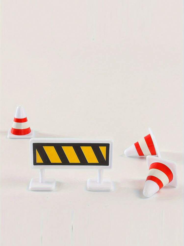 Juguete de 15 en 1 Modelo de señales de tráfico: Barreras de señalización de tráfico de la ciudad, semáforos, escenas de simulación, accesorios de juguete DIY - Adecuado para niños y niñas de 3 a 10 años - Material de plástico (algunas partes enviadas al azar) - Multicolor - Añade 6