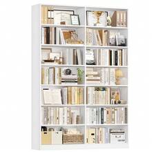Bücherregal 212,5 cm hoch Bücherschrank 14 Fächern Regal mit Standregal Aufbewahrungsregal für Wohnzimmer Arbeitszimmer Küche 120 x 30 x 212,5 cm weiß - Weiss - Übersicht 7