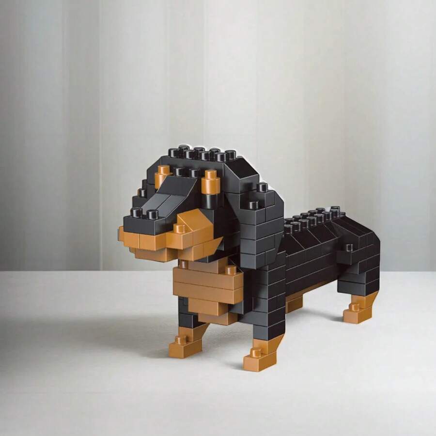 Mini juguete de bloques de construcción de perro salchicha para adultos y niños: diseño detallado y realista, juego de construcción divertido y educativo - Caniche - Ver 1