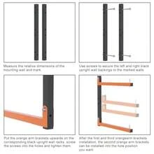 Soporte de pared para madera, estante de almacenamiento de madera, estantes de almacenamiento de madera resistentes con sistema de 9 niveles, organizador de madera duradero de 1000 libras, estantes de - Anaranjado - Ver 8