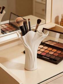 1 buah Tempat Penyimpanan Kuas Makeup Bertekstur Gelombang dan Spiral, Cocok untuk Meja Rias, Meja Kamar Mandi, Meja Rias, Dapat Menampung Kuas Makeup, Alat Perawatan Kulit, Perlengkapan Kantor, Organizer Meja Dekoratif - MultiWarna - View 3