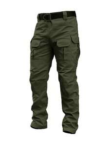 Men's Summer Slim Fit Loose Fit Plus Size Breathable Outdoor Sports Leisure Long Pants, Multi-Pocket Mountaineering Pants, Quick Dry Pants - 軍綠色 - 查看 5