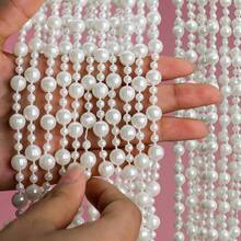 20pcs Acrylic Crystal Bead Curtain, Arched Tassel Hanging Door Beads, Suitable For Home, Cafe, Bedroom, Dining Room, All Seasons - Pearl - View 7