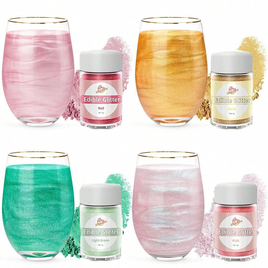 Edible Glitter - 5g Cake Decorating Shimmering Glitter, Edible Sprinkle Luster Dust For Drinks, Chocolates, Fondant, Strawberries, Cupcakes, Candy, Easter Cookie - Vegan - View 1