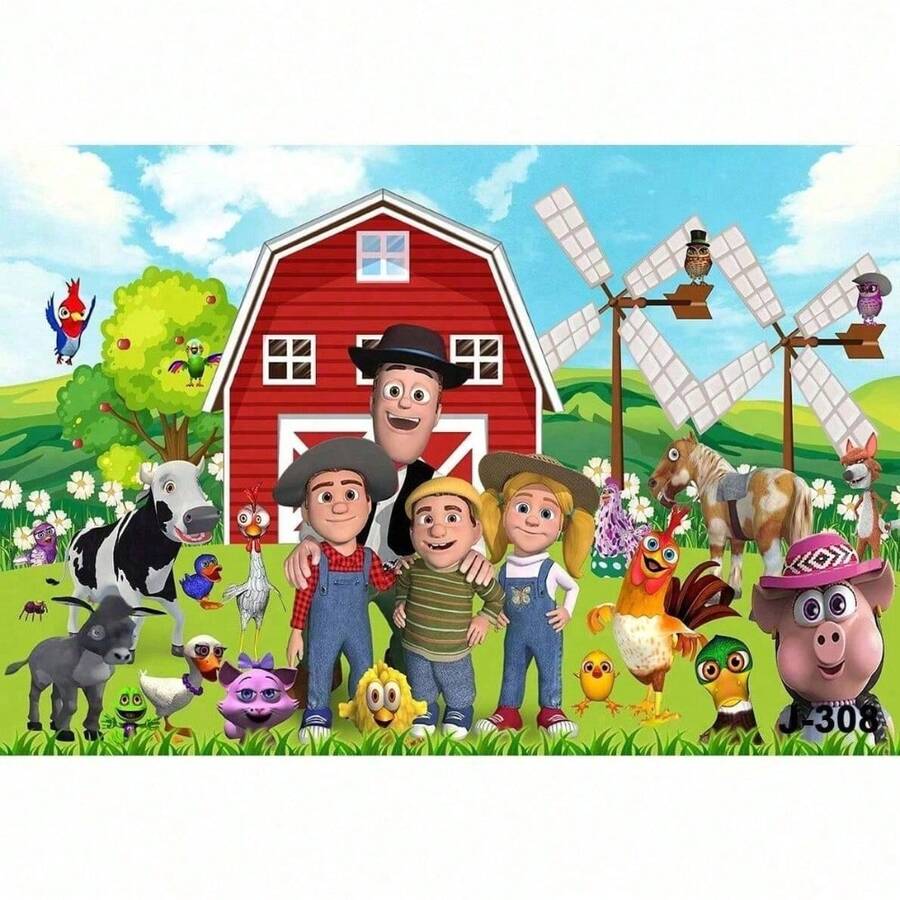 La Granja De Zen N Theme Party Backdrop The Zenon Farm Party Home Decor Poster Photography Background - 彩色 - 查看 1