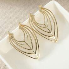 Women's Retro Leaf Hollow Earrings, Design, Versatile For Party And Banquet - Gold - View 6