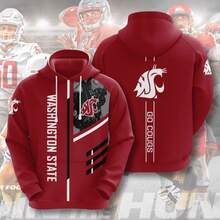 Washington State Cougars Custom Hoodie 3D - 彩色 - 查看 1