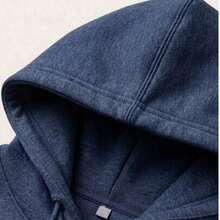 Blusa De Frio Moletom Gótico Y2K Bolso Capuz Estilo Canguru Moleton Casual Casaco Algodão Lançamento - Azul Marinho - Visão 2