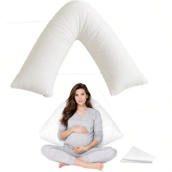 V-Shaped Pillow With Extra Cushioning Support For Head Neck & Back Pregnancy Nursing Pillow In Multiple Colors