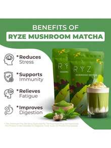 Mushroom Matcha, 6 Adaptogenic Mushrooms With Ceremonial-Grade Japanese Matcha, Organic, 60 Servings - 1 gói - Xem 3