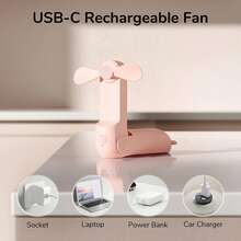 500mAh 手持迷你风扇，便携式 USB 充电小风扇，电池供电风扇，适合女性、旅行和户外活动使用 - 多色 - 查看 7