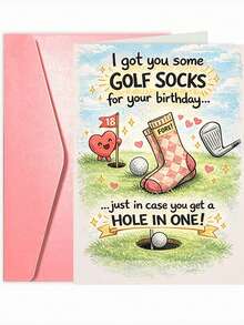 1 tấm thiệp sinh nhật hình lỗ bóng golf ngộ nghĩnh, thích hợp cho sinh nhật hoặc bất kỳ dịp nào. - Nhiều màu - Xem 6