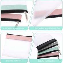 4pcs Money Bags With Zipper, Money Envelopes Cash 5.1x 4. Inch Bank Deposit Coin Organizer Bag Pouch Receipt Moneys Bag Cosmetics Cash Envelope Bank Deposit - 預設 - 查看 3
